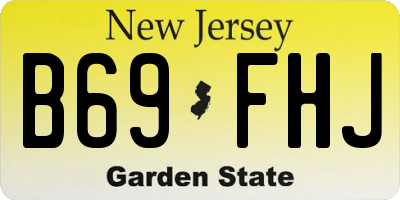 NJ license plate B69FHJ