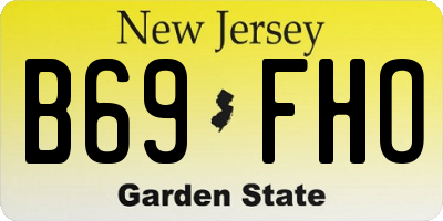 NJ license plate B69FHO