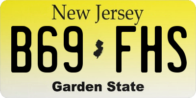 NJ license plate B69FHS