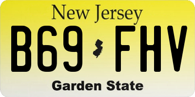 NJ license plate B69FHV