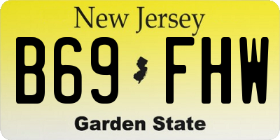 NJ license plate B69FHW