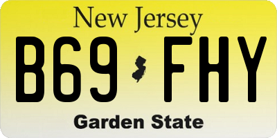 NJ license plate B69FHY