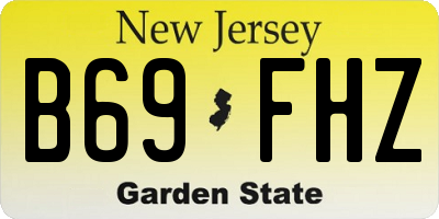 NJ license plate B69FHZ