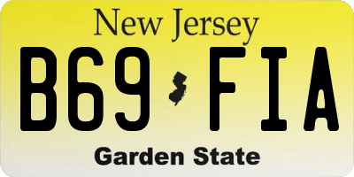 NJ license plate B69FIA