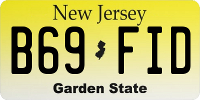 NJ license plate B69FID