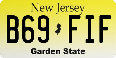 NJ license plate B69FIF