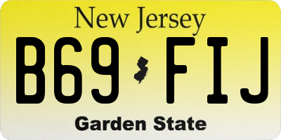 NJ license plate B69FIJ