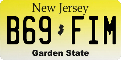 NJ license plate B69FIM