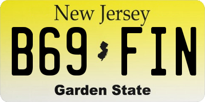 NJ license plate B69FIN