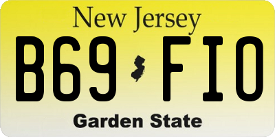 NJ license plate B69FIO
