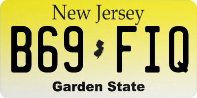 NJ license plate B69FIQ