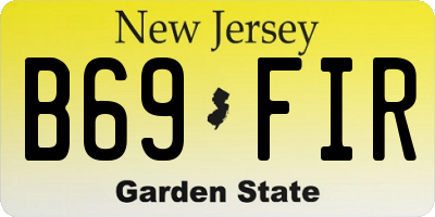 NJ license plate B69FIR