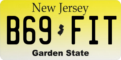 NJ license plate B69FIT
