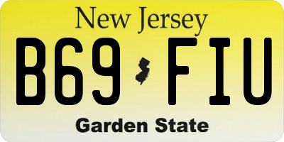 NJ license plate B69FIU