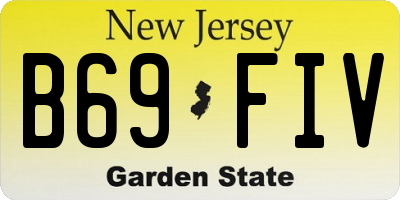 NJ license plate B69FIV