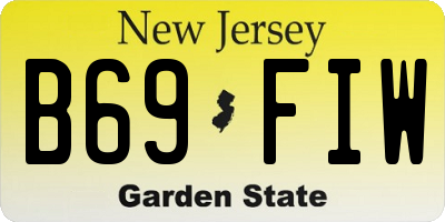 NJ license plate B69FIW