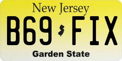 NJ license plate B69FIX