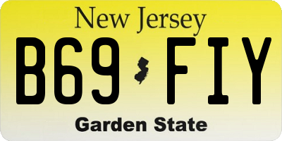 NJ license plate B69FIY