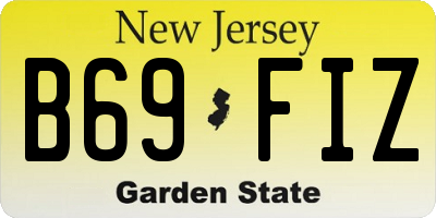 NJ license plate B69FIZ