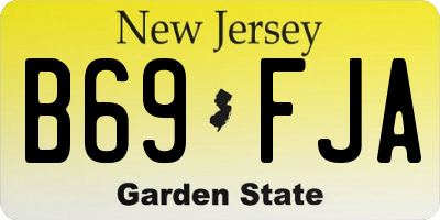 NJ license plate B69FJA