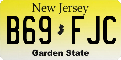 NJ license plate B69FJC