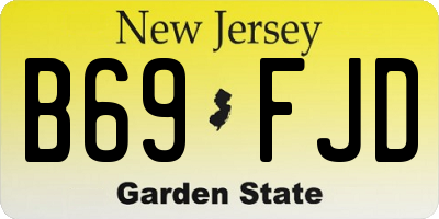 NJ license plate B69FJD