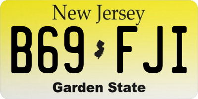 NJ license plate B69FJI