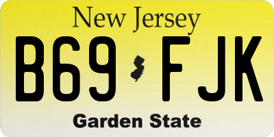 NJ license plate B69FJK