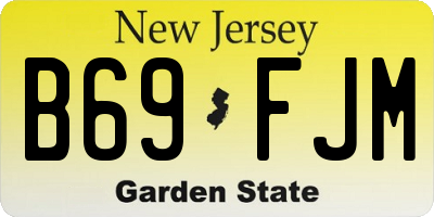 NJ license plate B69FJM