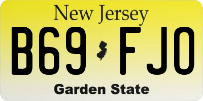 NJ license plate B69FJO