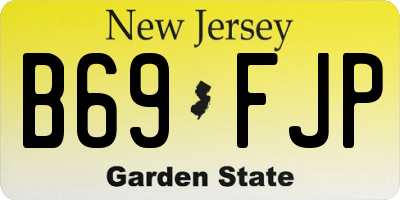 NJ license plate B69FJP