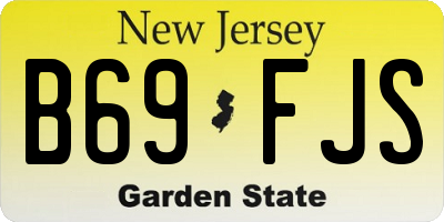 NJ license plate B69FJS