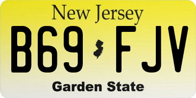 NJ license plate B69FJV