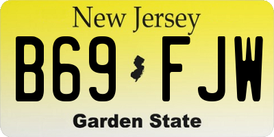 NJ license plate B69FJW