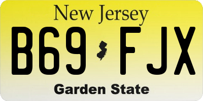 NJ license plate B69FJX