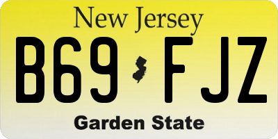 NJ license plate B69FJZ