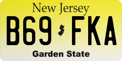 NJ license plate B69FKA