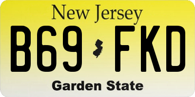 NJ license plate B69FKD