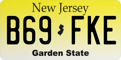 NJ license plate B69FKE