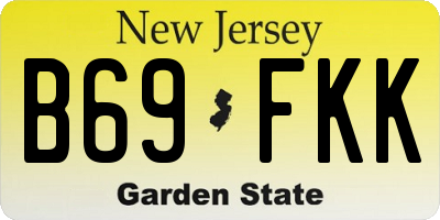 NJ license plate B69FKK