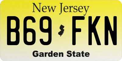 NJ license plate B69FKN