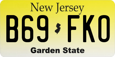 NJ license plate B69FKO