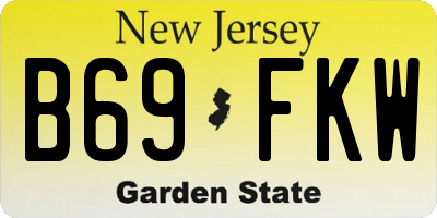 NJ license plate B69FKW
