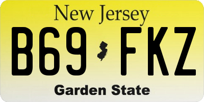 NJ license plate B69FKZ
