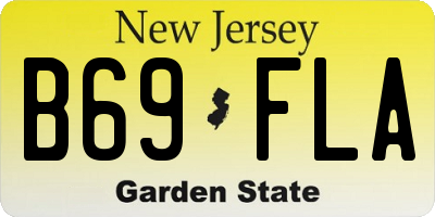 NJ license plate B69FLA