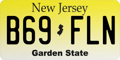 NJ license plate B69FLN