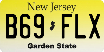 NJ license plate B69FLX