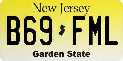 NJ license plate B69FML