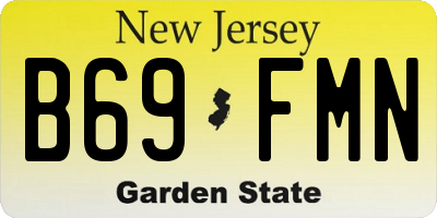 NJ license plate B69FMN
