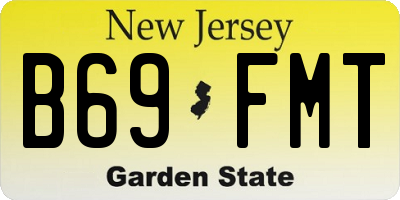 NJ license plate B69FMT
